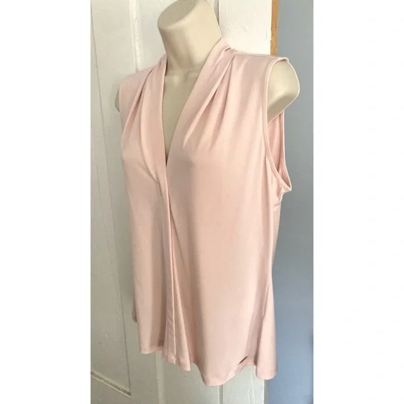Calvin Klein Blush Pink Layering Shell/Tank Top Sleeveless Blouse Medium - Picture 2 of 11